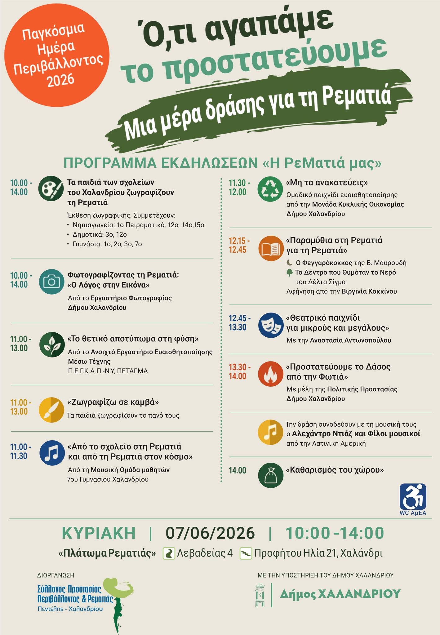 Εκδηλώσεις στη Ρεματιά Χαλανδρίου στα πλαίσια της Παγκόσμιας Ημέρας Περιβάλλοντος
