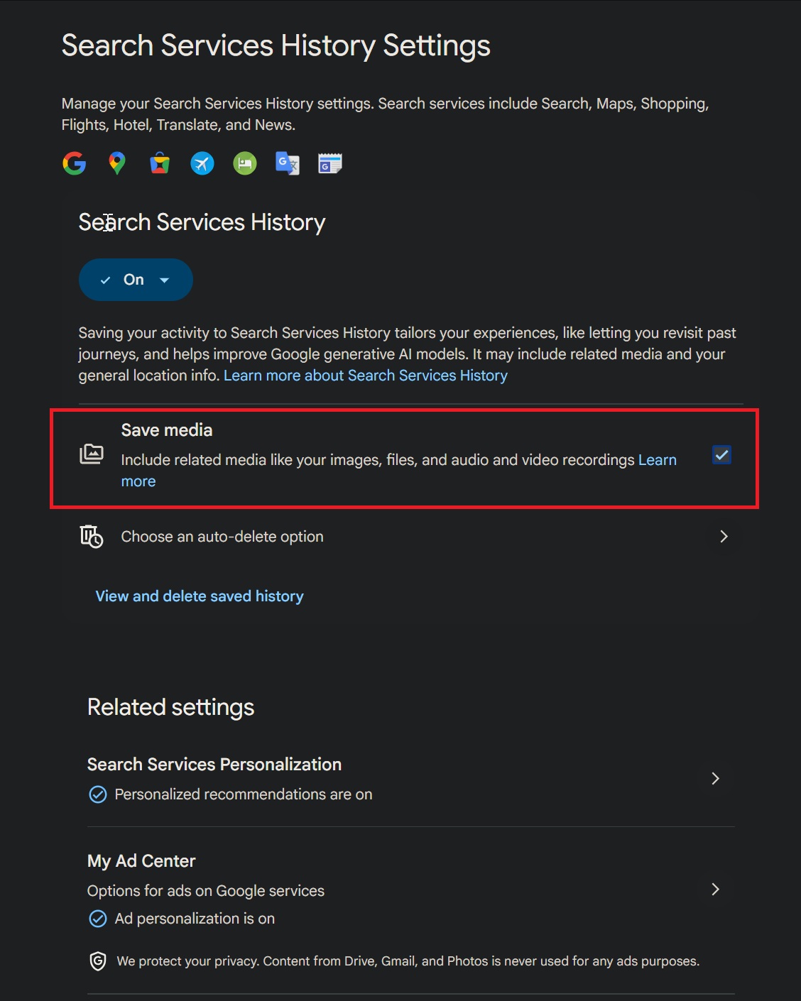 Google Save μέσα