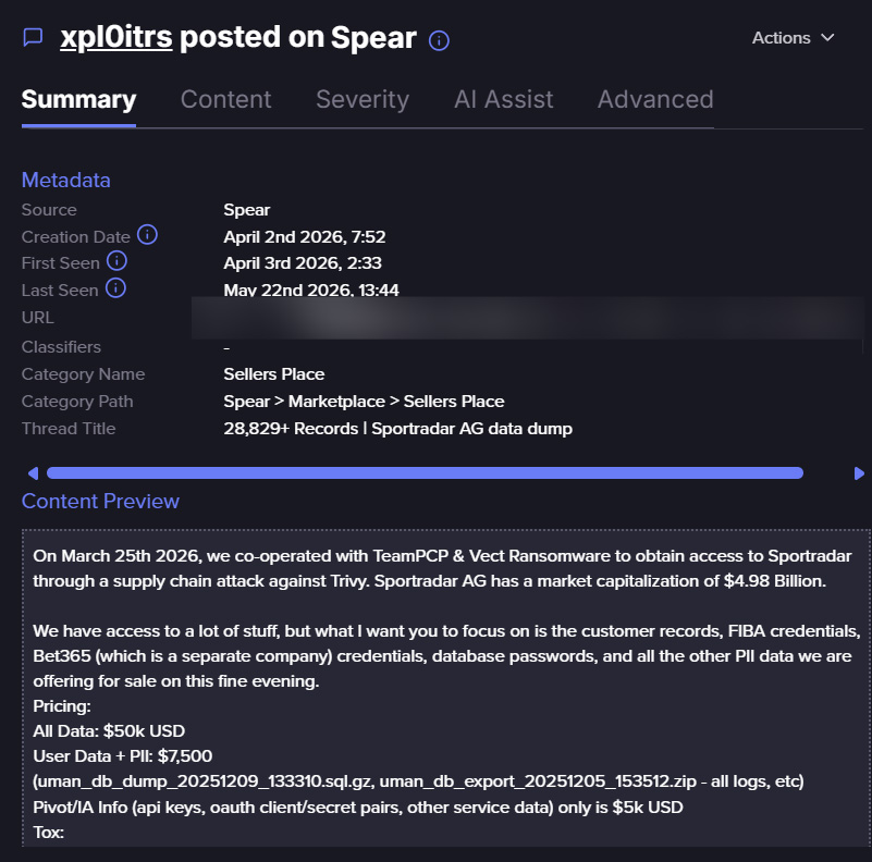 Flare's Platform Screenshot