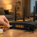 Σύνδεση οπτικής ίνας FTTH σε router στο σπίτι