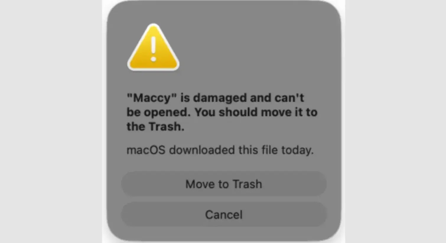 Ψεύτικη ειδοποίηση του Maccy - πηγή: Jamf Threat Labs