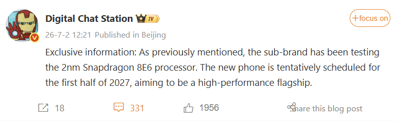 Snapdragon 8 Elite Gen 6 REDMI