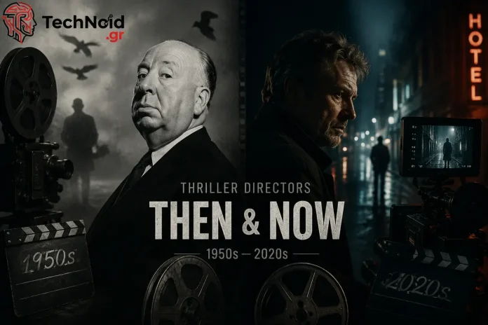 Evolution of thriller cinema from Hitchcock era to 2020s modern thrillers
