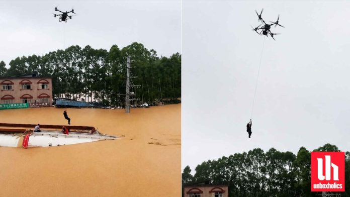 Drone συλλαμβάνει άνδρα στη δίνηση φονικής πλημμύρας Drone συλλαμβάνει άνδρα στη δίνηση φονικής πλημμύρας
