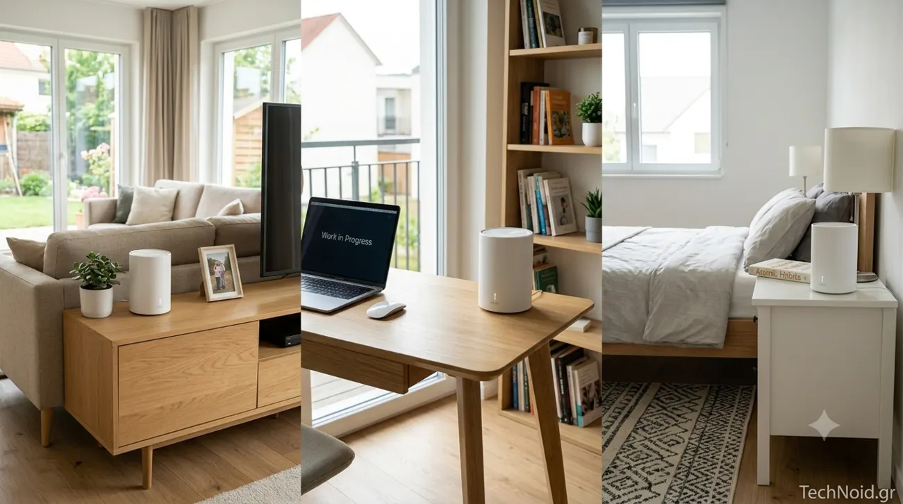 Αγόρασες Wi-Fi Extender για Κάλυψη; — Πήρες και Μισή Ταχύτητα Μαζί Τριπλό kit mesh Wi-Fi router σε σπίτι
