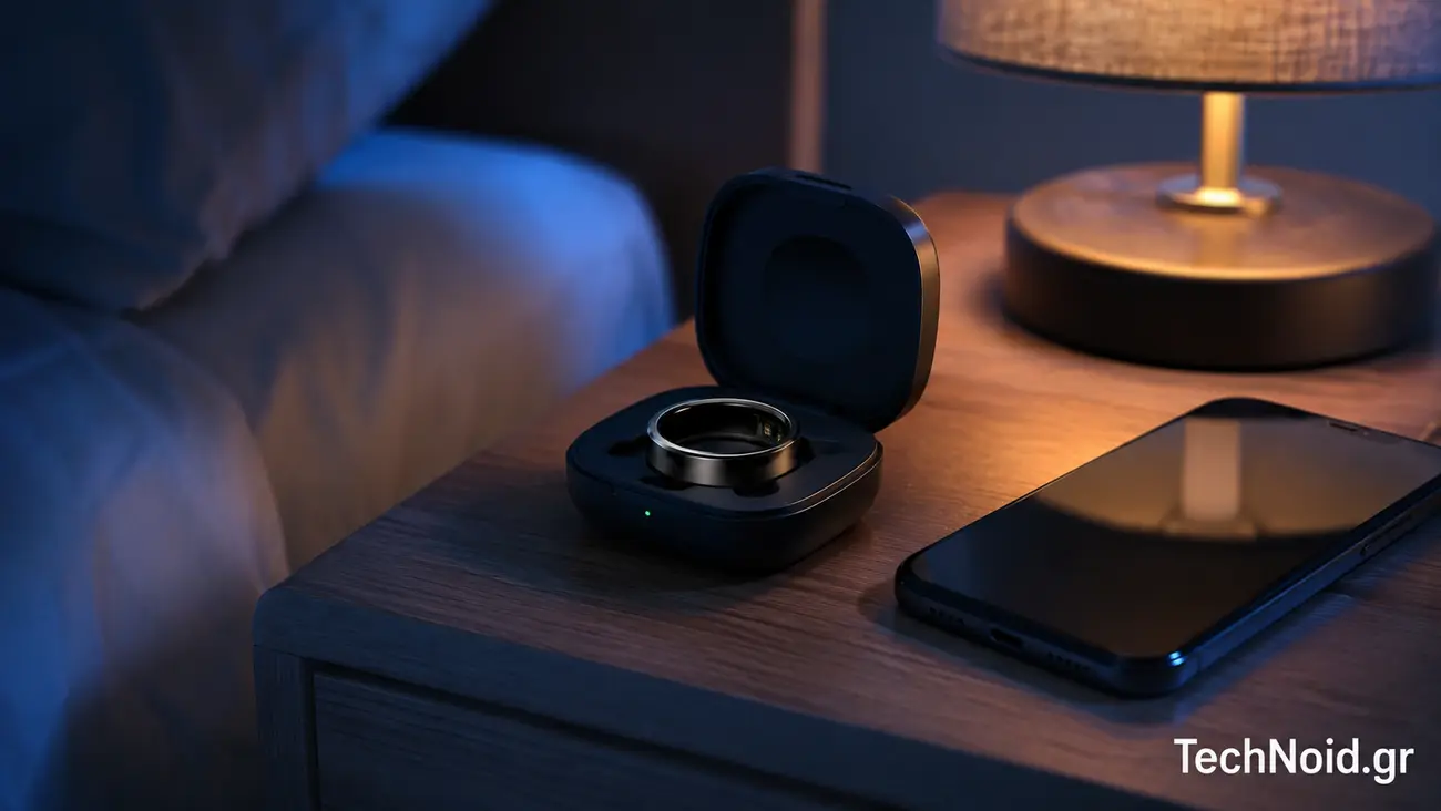 Smart Rings εναντίον Smartwatches: Ποιο κερδίζει τελικά τη μάχη του καρπού; Φόρτιση smart ring στο κομοδίνο τη νύχτα