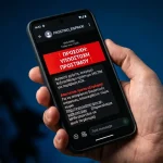Πλαστό SMS πρόστιμο σε οθόνη smartphone - απάτη phishing